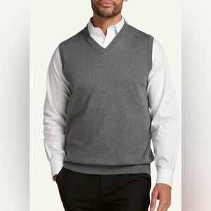 Men’s Vintage Jantzen V-Neck Light Gray Sweater Vest Size Medium